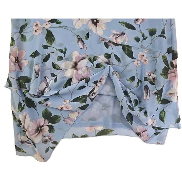 Soft Surroundings~Size M~Blue Floral Sleeveless Lined Summer Dress Asymmetrical. - Picture 9 of 16